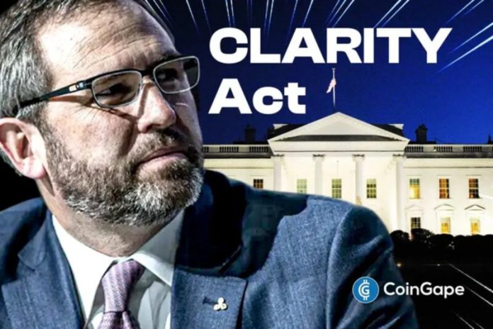 Ripple CEO Brad Garlinghouse expressed strong optimism that the long-awaited CLARITY Act could pass soon. The ongoing standoff between banks and crypto representatives over stablecoin yields is nearing resolution, he signals at an event on Monday. Ad Ad Ripple CEO Brad Garlinghouse Optimistic on CLARITY Act Passing Speaking at the Semafor World Economy event on
The post <a href="https://coingape.com/i-think-were-there-ripple-ceo-brad-garlinghouse-on-clarity-act/">“I Think We’re There”, Ripple CEO Brad Garlinghouse on CLARITY Act</a> appeared first on <a href="https://coingape.com/">CoinGape</a>.
